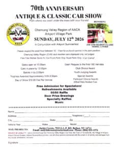 70th Anniversary Antique & Classic Car Show @ Arkport Village Park